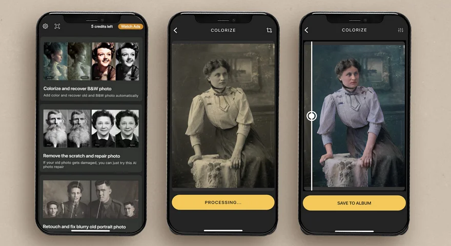 Use mobile apps to restore your old shots