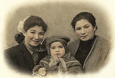 A torn photo with the edge cut off